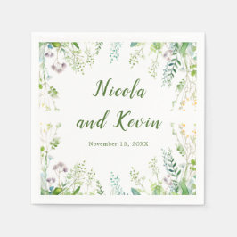 Guardanapo De Papel Folhas de Eucalipto Verde Casamento
