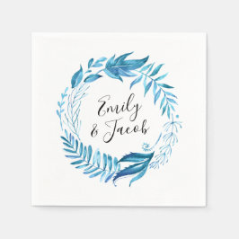 Guardanapo De Papel Folhas de Índigo | Casamento Personalizado