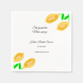 Guardanapo De Papel folhas de limão desenhadas à mão adicionar chá de 