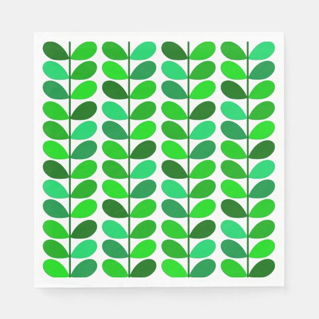 Guardanapo De Papel Folhas de meio século Dinamarquesas, Emerald e Ver (Frente)