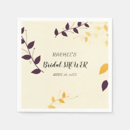 Guardanapo De Papel Folhas de Ouro Roxo Elegante