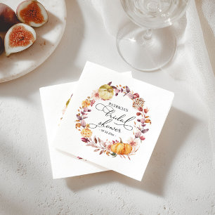 Guardanapo De Papel Folhas de Outono Floral Abóbora Chuveiro de Noiva