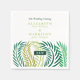 Guardanapo De Papel Folhas de Palma Tropicais, Casamento de Praia