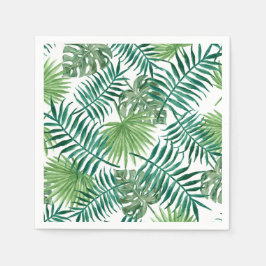 Guardanapo De Papel Folhas de Palma Tropicais Verdes Modernas