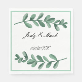 Guardanapo De Papel Folhas de Verde Clássico Elegante