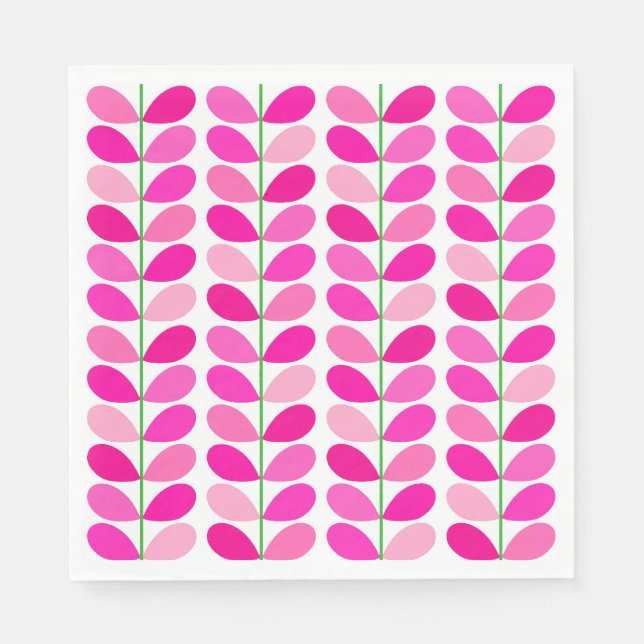 Guardanapo De Papel Folhas Dinamarquesas de meio século, tons de cor-d (Frente)