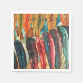 Guardanapo De Papel Folhas do outono estilizadas e muito diferentes