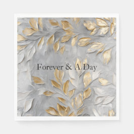 Guardanapo De Papel Folhas Douradas de Cinzas de Prata