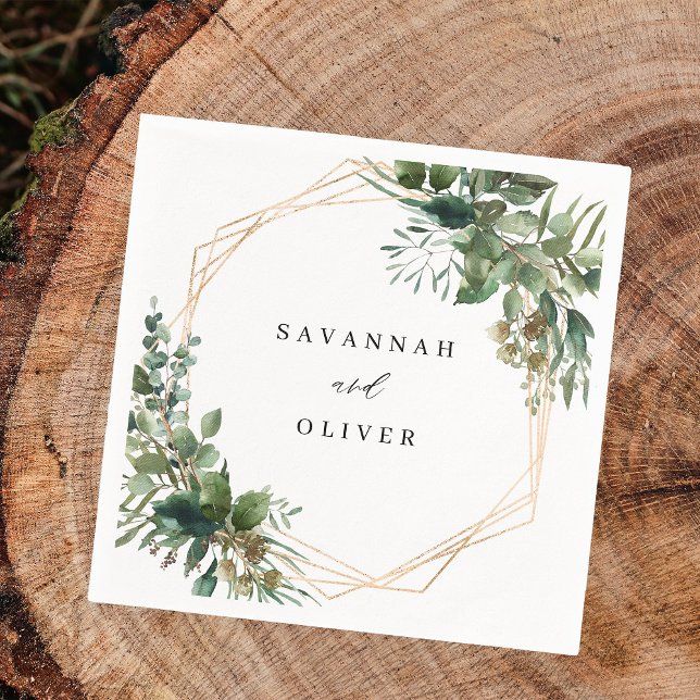 Guardanapo De Papel Folhas e Eucalyptus Dourado Nome 2 (Criador carregado)