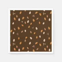 Folhas e Ramais Escuros Acorns de outono Castanho 