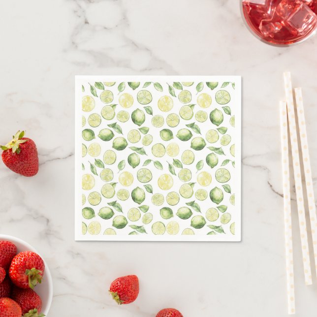 Guardanapo De Papel Folhas Frutas Limões Verdes (Insitu)