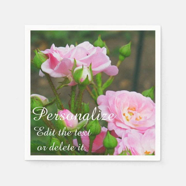 Guardanapo De Papel Folhas rosa pálidas - Partido Napkins (Frente)