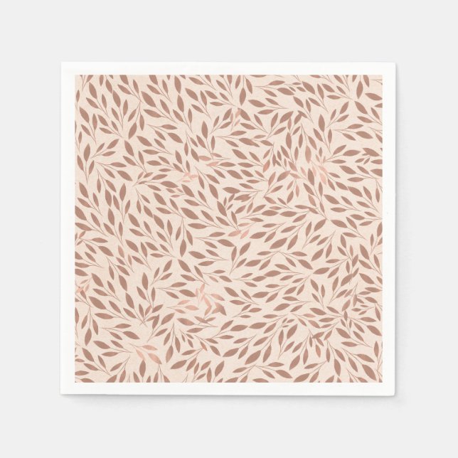 Guardanapo De Papel Folhas Rústicas Rosa Botânico Glam Chás de Bebê de (Frente)