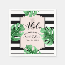 Guardanapo De Papel Folhas Tropicais & Abacaxi Elegante Casamento Mode
