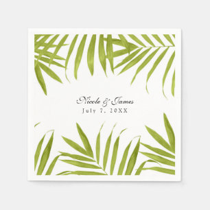 Guardanapo De Papel Folhas Tropicais Recepção de Casamento Elegante de