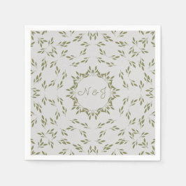 Guardanapo De Papel Folhas Verde Oliva Aveia Natural Casamento Rústico