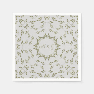 Guardanapo De Papel Folhas Verde Oliva Aveia Natural Casamento Rústico
