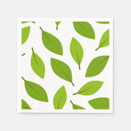 Guardanapo De Papel Folhas Verdes da Natureza Elegante