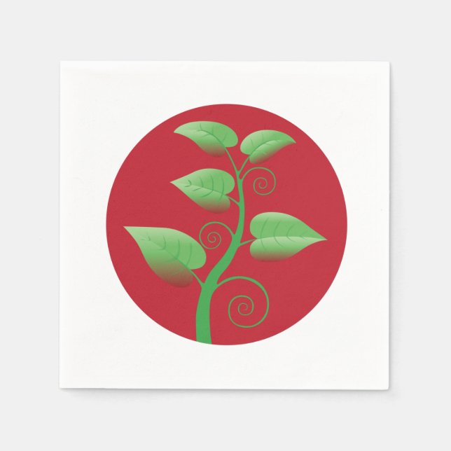 Guardanapo De Papel Folhas Vermelhas (Frente)