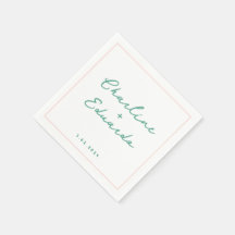 Folheto verde Pastel - Casamento Retroativo Napkin