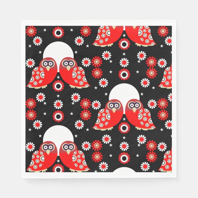 Guardanapo De Papel Folk Art Owl (Frente)