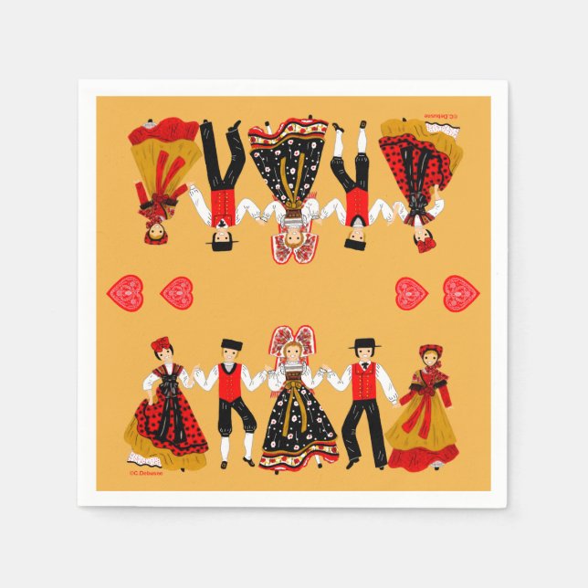 Guardanapo De Papel Folklore alsacien, France (Frente)