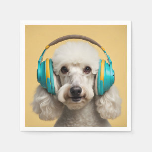 Guardanapo De Papel Fones de ouvido de veste de poodle