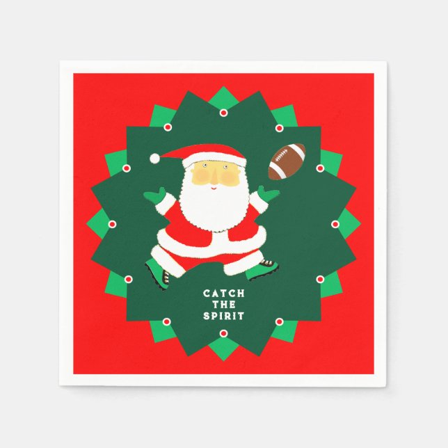Guardanapo De Papel Football Christmas Holiday Party (Frente)