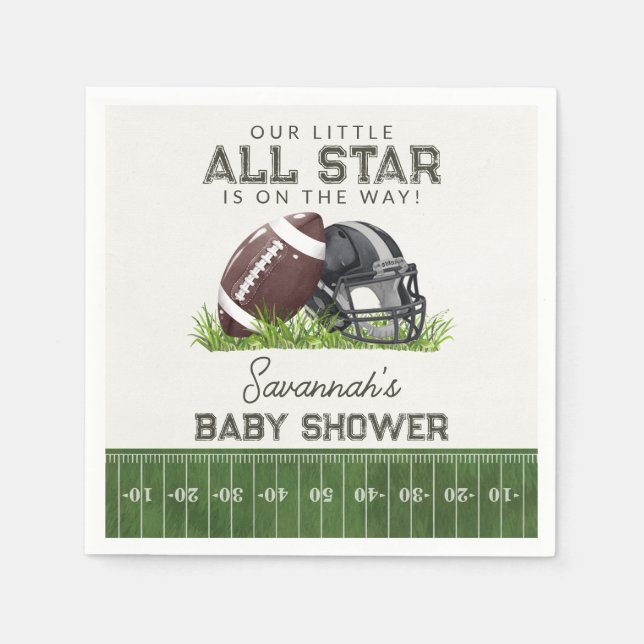 Guardanapo De Papel Football Little All Star Touchdown Baby Shower (Frente)