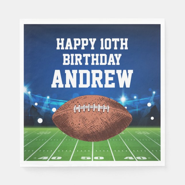 Guardanapo De Papel Football Sports Happy Birthday Napkins (Frente)