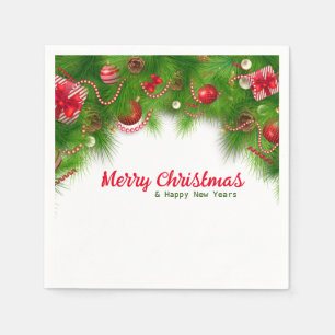 Guardanapo De Papel Fora de Natal e Lâmpadas Vermelhas, e Apresenta Pa