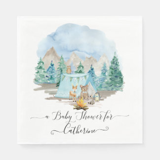 Guardanapo De Papel Forest Animals Deer Bear Rustic Boy Baby Shower