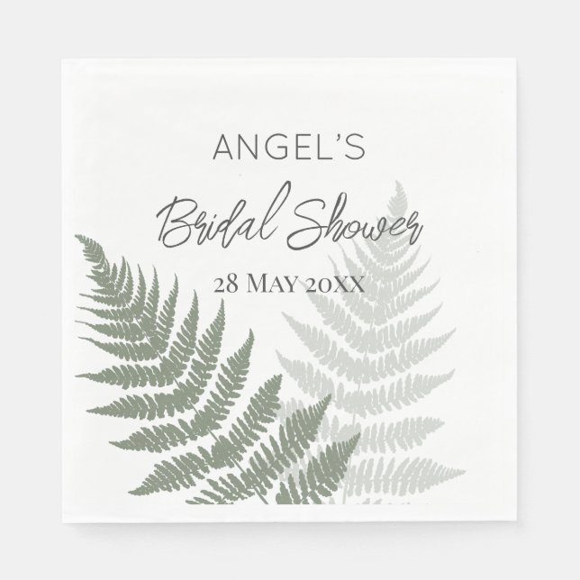 Guardanapo De Papel Forest Green Ferns Wedding (Frente)
