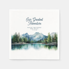 Guardanapo De Papel Forest Mountain Rustic Adventure Baby Shower 