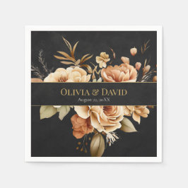 Guardanapo De Papel Forest Witch Black Floral Wedding Napkins