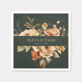 Guardanapo De Papel Forest Witch Green Floral Wedding Napkins