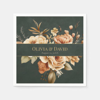 Guardanapo De Papel Forest Witch Green Floral Wedding Napkins