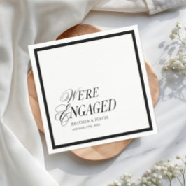 Guardanapo De Papel Formal clássico preto e branco estamos envolvidos