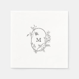 Guardanapo De Papel Formal Floral Crest Monograma Casamento
