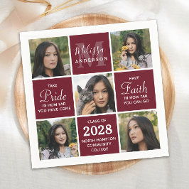 Guardanapo De Papel Formando 5 Graduação de Burgundy para Colagem de F