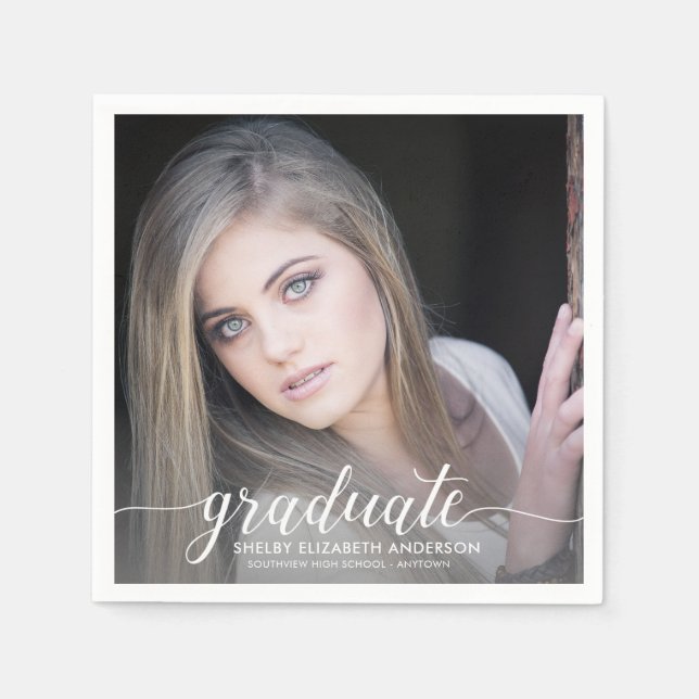 Guardanapo De Papel Formando Calligraphy Photo Graduation (Frente)