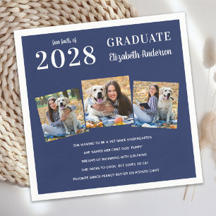 Guardanapo De Papel Formando Diversão Fatos Foto Colagem Azul Gradua