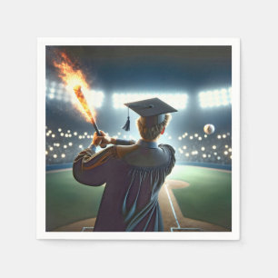 Guardanapo De Papel Formando Nadando um Bat Flaming de Baseball