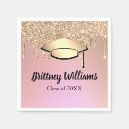 Guardanapo De Papel Formando rosa Dourado Glitter Drives