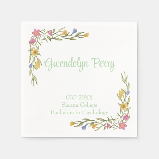 Guardanapo De Papel Formandos Floral Boho (Frente)