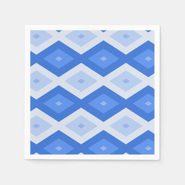 Guardanapo De Papel Formas de diamante azul (Frente)