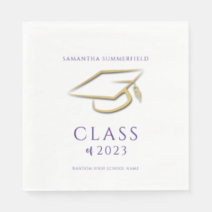 Guardanapo De Papel Formatura 2026 Dourado Capacete Graduado Tipografi