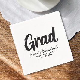 Guardanapo De Papel Formatura de Escola de Roteiro Preto e Branco Simp