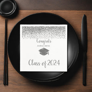 Guardanapo De Papel formatura de prata confetti 2023 - Parabéns