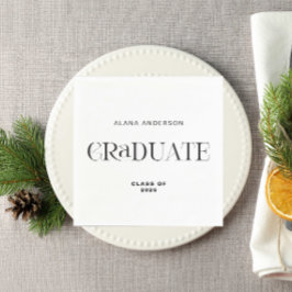 Guardanapo De Papel Formatura Personalizada Moderna Minimalista Elegan